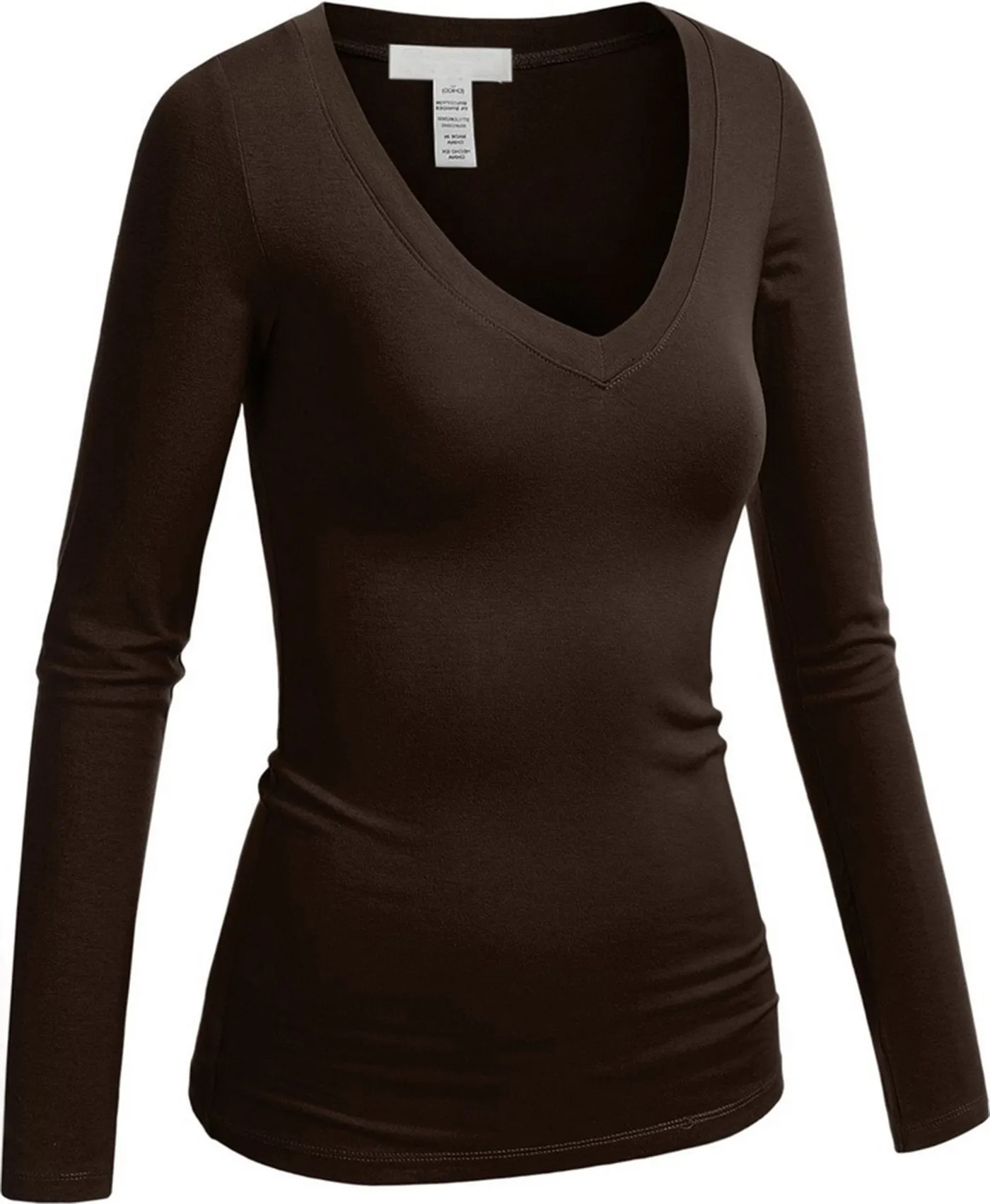 Hollywood Star Fashion Women's Long Sleeve V-Neck Tee Tank Top Shirt