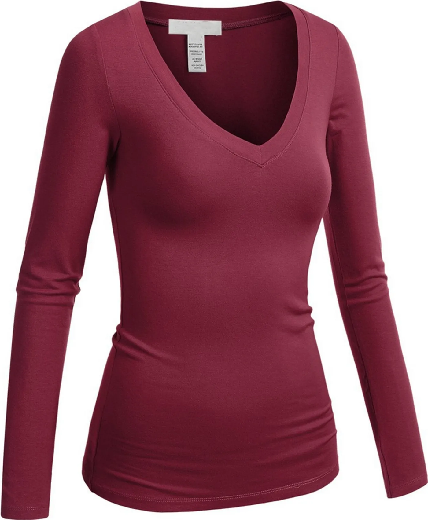 Hollywood Star Fashion Women's Long Sleeve V-Neck Tee Tank Top Shirt