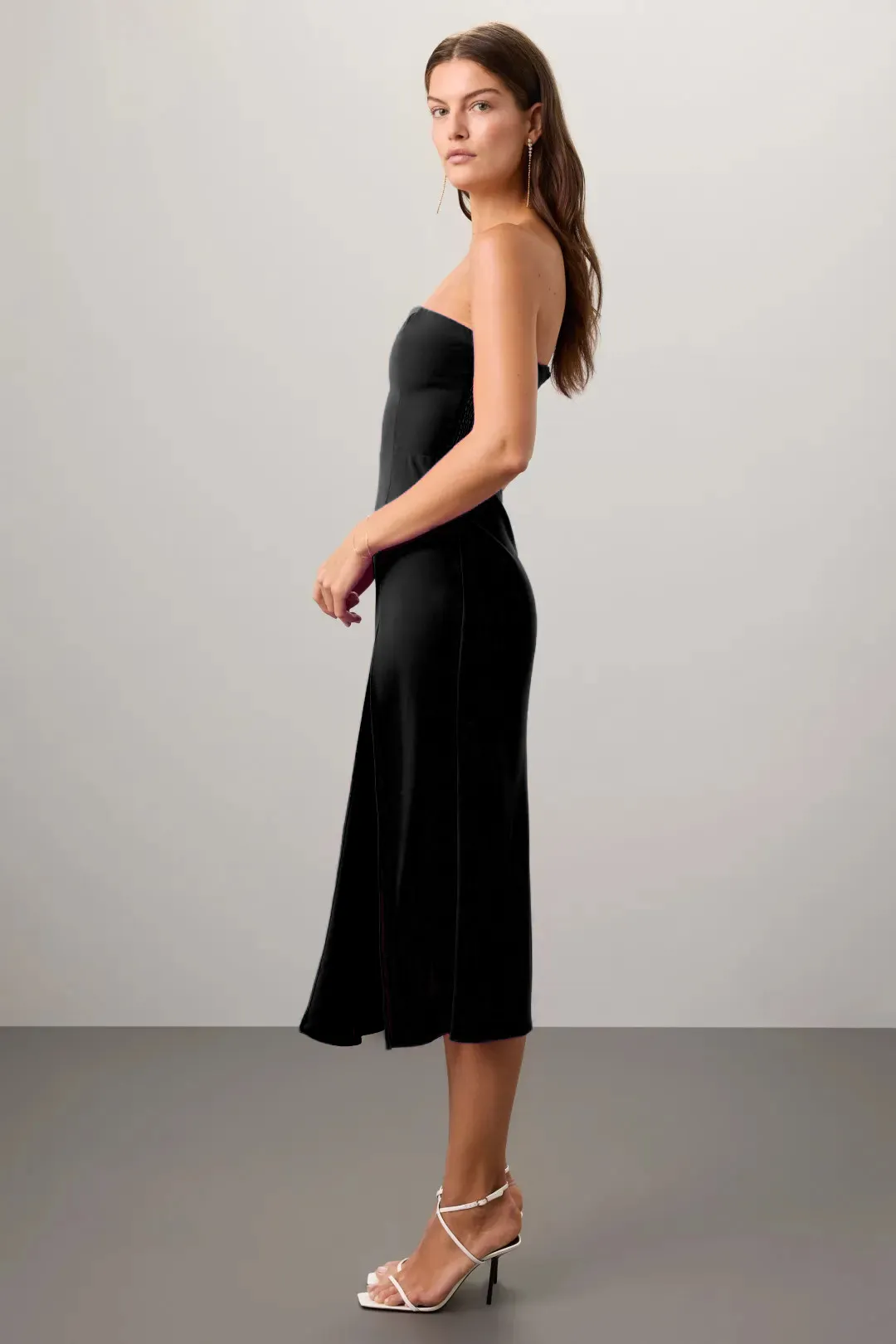 Noir Elegance Strapless Dress
