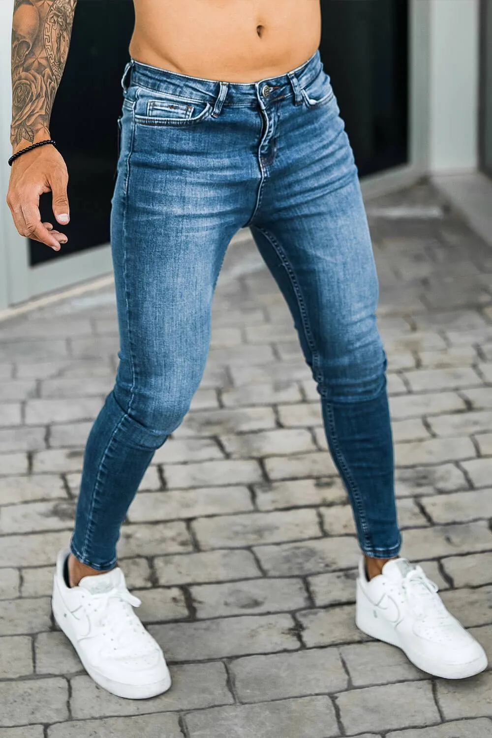 Non Rip Spray On Jeans - Dark Blue